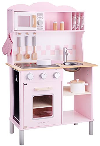 New Classic Toys 11067 Kochnische-Modern mit elektrischem Kochfeld-Klingt, 3+ years, Rosa