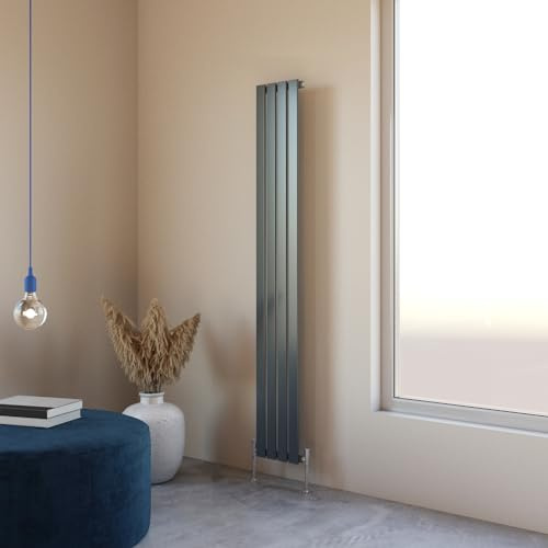 Flat Panel Radiator 1800x272mm Vertical Design Single Tall Upright Anthracite Central Heating Rad UK