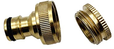 Conector de latón para manguera de jardín para manguera de 1/2 pulgada y 3/4 pulgadas, conector de manguera 2 en 1, adaptador de grifo roscado hembra para jardín, casa de campo, 1 pieza