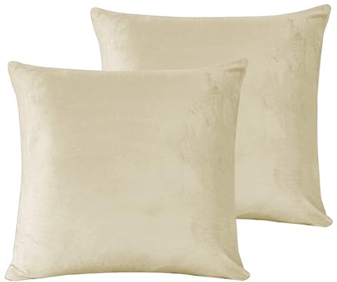 Damier Plüsch Kissenbezug 40x80cm Winter Flauschig Cashmere Touch Kissenhülle Beige Weiß Flanell Biber Plüschkissen 2er Set Kopfkissenbezug im Umschlagstil