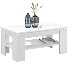 xonox.home - Couchtisch Titan 100x45x60 cm in weiß - Wohnzimmertisch Beistelltisch Kaffeetisch Sofatisch - einfache Montage funktional stilvolles Ambiente