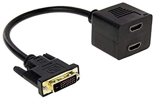 PEPDRO Cables HDMI, DVI 24 + 1 Pines Macho a 2 X HDMI Hembra Splitter Cable, Longitud: 29.5cm