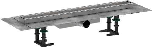 hansgrohe RainDrain Compact - Caniveau de douche linéaire 600 mm à carreler, Siphon de sol pour une installation à faible, avec hauteur d'encastrement 43 mm, 56163000