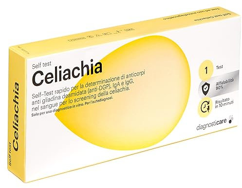 Test Celiachia Adulti Certificato CE 0483 - glutine test Made in Svizzera - Test intolleranza al glutine con Risultato in 10 minuti - Test Celiachia Sigillato e Sterile - Affidabilità Svizzera