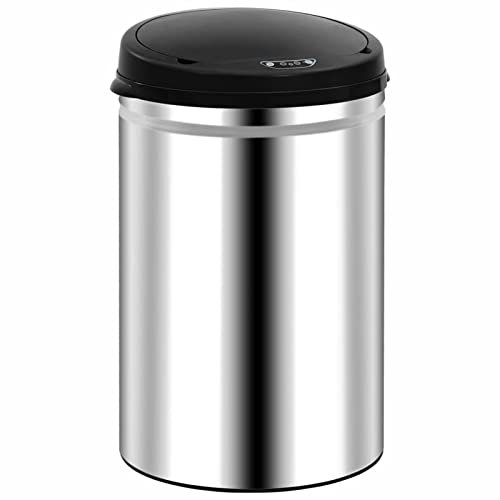 LAPOOH Cubo de basura con sensor automático 30 L acero inoxidable, Cubos De Basura Cocina, Papelera Cocina, Mueble Basura, Papelera De Basura Cocina,Reciclaje Basura