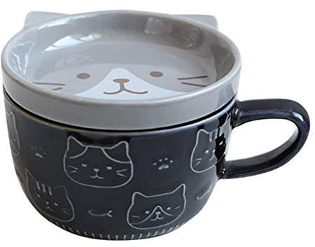 caapmony de café de cerámica Creativa con Tapa, Tazas de Porcelana, Familia, Leche y Jugo ()