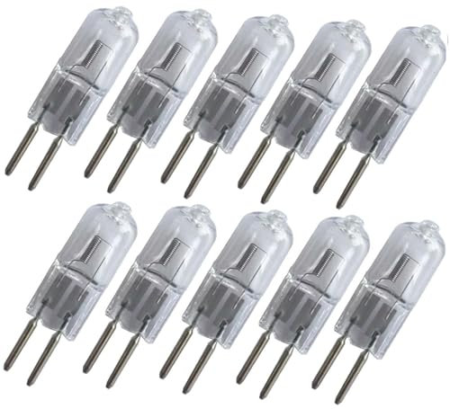 WYLIELAMSH 10Pcs Mini 12V G5.3 Halogen Light Bulb JC Type GU5.3 Bi-Pin Base for Crystal Chandelier Capsule Lamp 35W