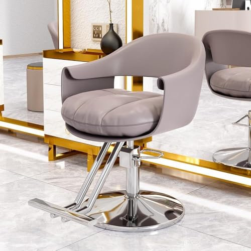 Hydraulische Pumpe, Friseurstuhl, verstellbar, um 360 ° drehbar, grau, Beauty-Spa-Ausrüstung für Haarstyling zu Hause
