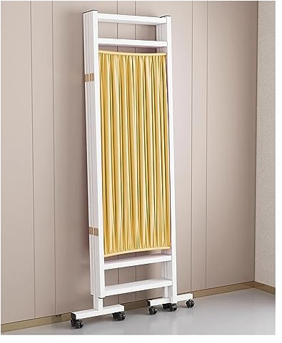 Privacy Partition,Rolling Medical Privacy Screen on Wheels, 3 Panel - 180cm Tall Foldable Room Separation Temporary Wall Fencing, for Clinic/Ward/Examination Room, Saving Space (Color : Yel