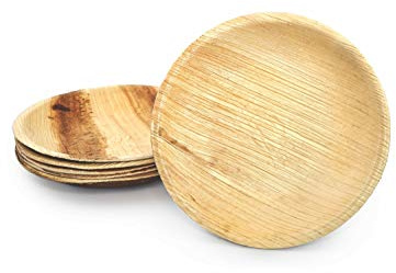 BOX And Tree | 100 Einwegteller rund aus Palmblatt, Ø 15 cm | biologisch abbaubares Einweggeschirr 100% kompostierbar | stabil und robust, Material Palme, Holz, Bambus