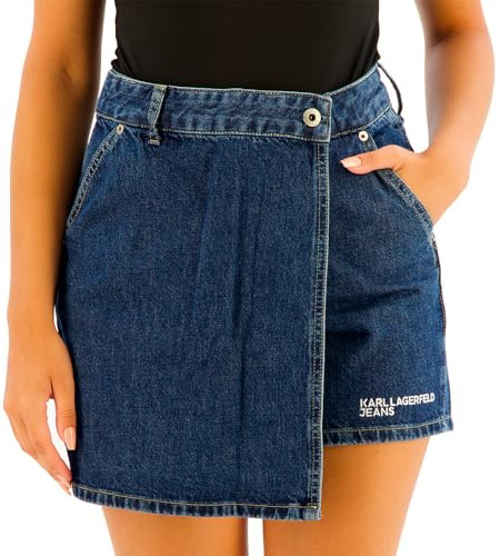 Karl Lagerfeld Jeans, Dam, Denim Skort, Regular Fit, Blå, M
