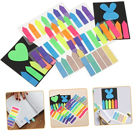 SHOWERORO 1satz Bunte Haftnotizen Schreibbare Index Tabs Mit Streifen Und Pfeilen Pet Wasserdichte Haftstreifen Für Büro Schule Und Notizen