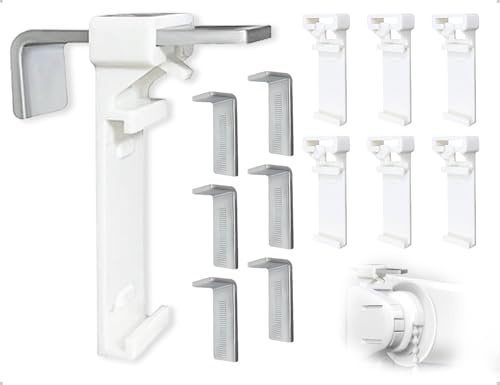AOYEGIC Pack of 6 Clamp Holders for Klemmfix Roller Blind, Metal Construction Double Roller Blind, Clamp Support Bracket, No Drilling for Clamping and Gluing, for Attaching to Fixed PVC Window Door