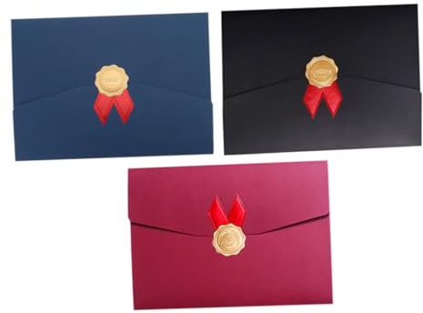 Angoily 3pièces Porte-certificats Carton Couvertures De Documents Et Diplômes Lot De Protège-certificats