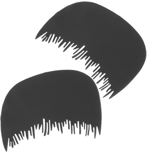 FOMIYES Hairline Comb 2pcs with Hair Fiber Baffle, Plastic Thickening Hair Comb for Men and Women, Convenient for Travel
