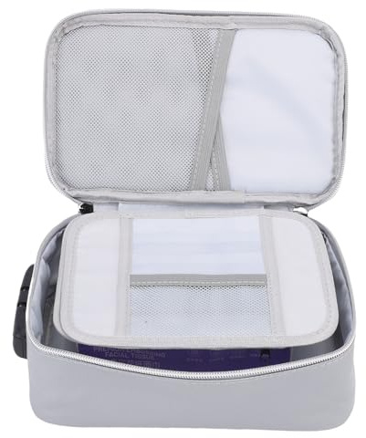 Garosa Sac de Document Ignifuge Organisateur de Fichiers Fireproof Sac de Stockage Mot de Passe Verrouillage du Mot de Passe à 2 Voies pour Documents Cartes de Passeports en Espèces