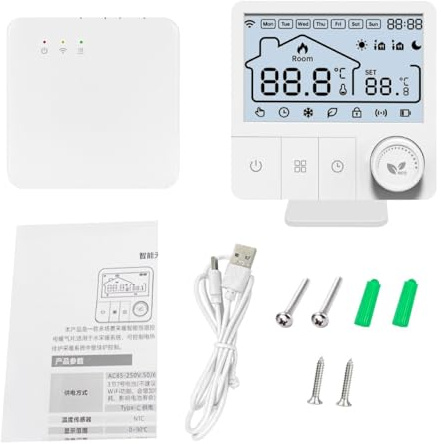 WOHPNLE Thermostat WiFi avec contrôle des Applications distantes, Chauffage de Chauffage programmable Smart Thermostat Contrôleur de Chauffage électrique pour radiateur électrique et