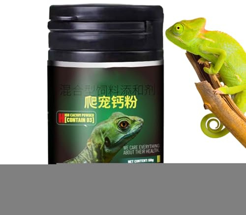 Mppchhn Calcio Per Rettili, Integratore Per, Polvere Di Calcio Per Rettili Con Vitamina D3 E Cucchiano Per Drago Barbuto, Salamandra E Anfibi