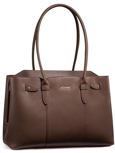 LOVEVOOK Sac à main pour femme - Grand sac pour ordinateur portable 15,6 - Élégant - En cuir - Sac fourre-tout - Sac fourre-tout - Sac à bandoulière - Étanche - Pour le travail, l'école, le bureau