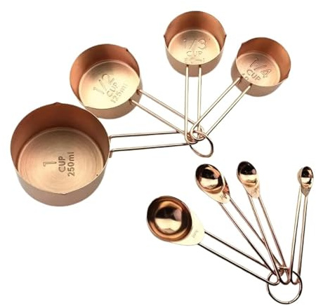 1 juego de 8 cucharas medidoras con mango de madera, kit for hornear