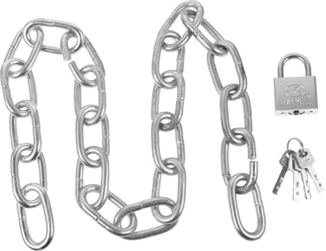 TOGEVAL Candado de Cadena Antirrobo para Bicicleta Cadena de Hierro Reforzada Eslabones y Cerradura Resistente al Corte Seguro para Bicicletas Motos y Scooters Incluye Llaves para Uso