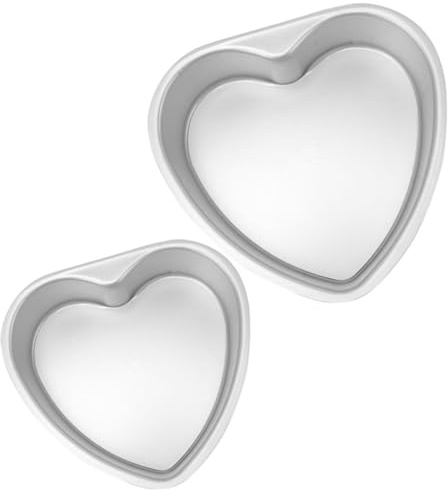 DIYEAH 2 piezas Molde para Pastel Forma de Corazón de Aluminio de Moldes Antiadherentes Apto para Horno Fácil de Limpiar para Bodas y Repostería Profesional