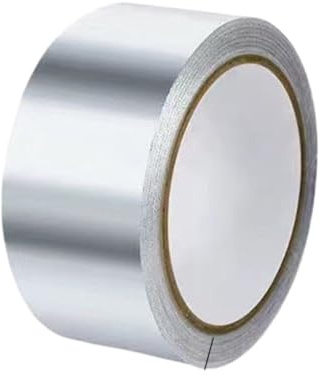 JingJiangBo 1 Stück hitzebeständiges Aluminiumfolienband – selbstklebend, hochbelastbares Dichtmittel for die Reparatur von Küchenrohren und mehr(5cmx5m)