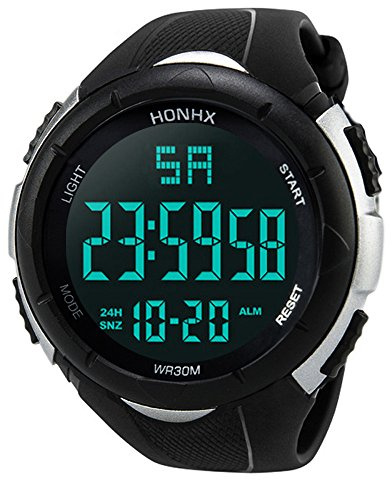 Digital klocka handled LED sport män analog herrklocka klockor för sjuksköterskor kvinnor, Vitt, En storlek