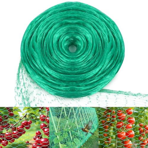 Fågelnät, 4 m x 10 m, finmaskigt skyddsnät med 15 mm maskor, robust och återanvändbart, för fruktträd, grönsaker och dammar – skyddar mot fåglar och fallna löv