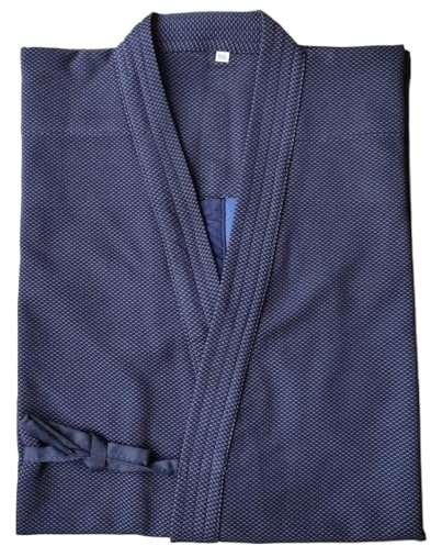 GOXQIT Judo kostym judodräkt, Hapkido uniform, Kendo-kostym, Aikido-set, snabbtorkande kampsport, Blå, 185cm