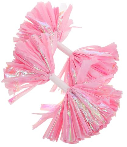 SHINEOFI Pompones de Porristas Rosa, Ligeros y Versátiles, 2 Piezas con Asa para Animar en Eventos Deportivos y Deportes Escolares