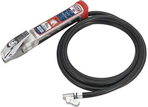 Sealey SA37/94 Professional Tyre Inflator With Hose And Clip-On Connector, Multicoloured