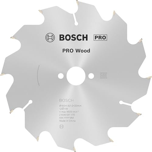 Bosch 1x PRO Wood Kreissägeblatt für Akku-Handkreissägen (für Weichholz, Hartholz, Ø mm, Professional Zubehör Handkreissäge)
