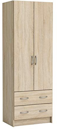 Demeyere Armoire Chambre Adulte Lingère Dual 61 x 169 x 41 cm - Dressing - Rangement Tiroir 55 x 11 x 31 cm - Fabriquée en France, Chêne Brossé