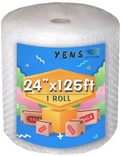 Yens Bubble Cushioning Roll 125 ft 24 inch width 1/2 Perforated Bubble Roll Large (24- 125 FEET)