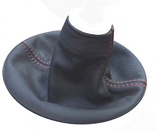 RedlineGoods STI (6Gaenge) Schaltsack Manschette kompatibel mit Subaru WRX/STI 2015-21. Maßgeschneidert - Nicht universell. Echtes Top Qualitat Italienisches Alcantara. Schwarz mit Rotem Faden