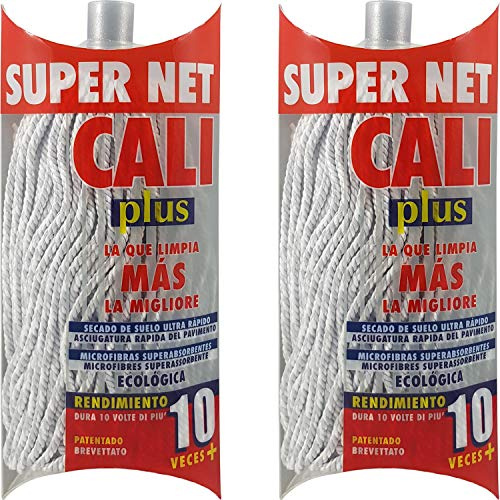 Super Net Cali Fregona de Microfibras Bicolor (Gris, 2)