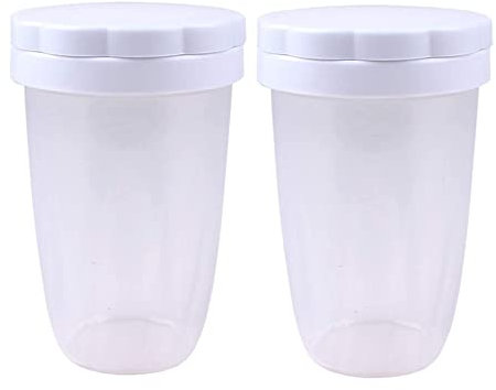 Wlauqueta Lot de 2 épandeurs de farine avec couvercle pour saupoudrer de cacao, , farine, condiments, gâteaux, pâtisserie, farine, tamis