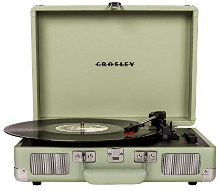 Crosley Cruiser Deluxe Vintage 3-Speed Bluetooth Suitcase Turntable, Mint