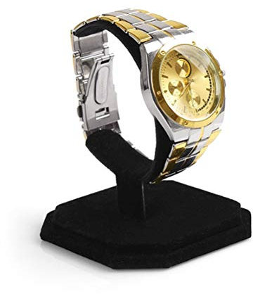 UKCOCO Uhrenhalter Samt C Typ Design Schmuck Armband Armreif Uhr Display Rack Ständer Halter (Schwarz)