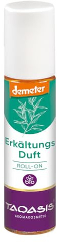 TAOASIS Erkältungsduft mild® Roll-On 10 ml – 100 % naturreine ätherische Öle – Bio-zertifiziert – Mit Eukalyptus, Teebaum & Fichtennadel – Vegan – Made in Germany