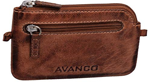 Avanco Schlüsseltasche Schlüsseletui 21- (395D) Leder Schlüsselmäppchen mit 2 Ringe Haken Neu