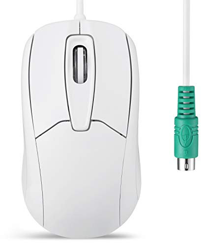 Perixx PERIMICE-209 P, Mouse Ottico Cablato PS2 con rotellina di scorrimento e 1000 DPI, bianco