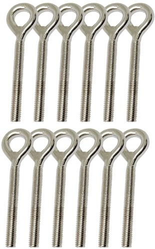 Perno de ojo M6 de 12 piezas hecho de inox 304 Perno de anillo resistente y resistente a la oxidación 70 mm de longitud para proyectos colgantes de jardín
