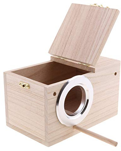 MOVKZACV Caja de Nido de Periquito, casa de pájaros de Madera, Caja de Nido de pájaros Duradera