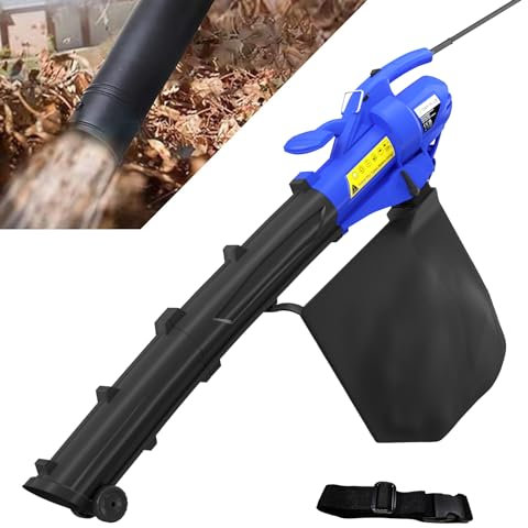 Leaf Blower and Vacuum 3000W Electric 3-in-1 Garden Vacuum & Blower & Mulcher, Variable Speed, Telescope Chute, 30L Collection Bag, 10:1 Shredding Ratio with 10m Cable and Wheels