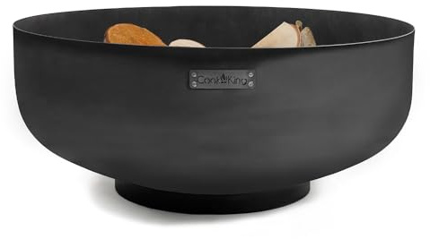 CookKing Feuerschale Palermo XXL aus Stahl Ø 80x35 cm Schwarz windgeschützt