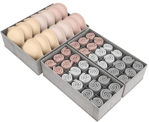 Lifewit 3er Set Schubladen Organizer für Kommode Wickeltisch mit Stabiler Boden, Kleiderschrank Organizer, Schubladen Ordnungssystem für Wickelutensilien Kinderkleidung Socken BH Tshirts Unterwäsche