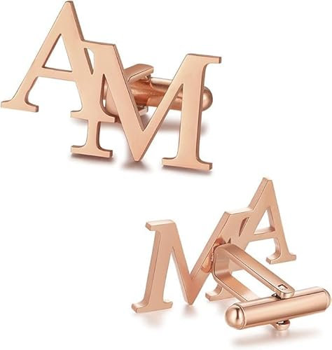 Personalisierte Name Manschettenknöpfe, Edelstahl Herrenhemd Manschettenknöpfe Mit Gravur Initialen Alphabet Buchstaben, Für Papa Bräutigam Hochzeit Graduierung Vatertag Geschenke
