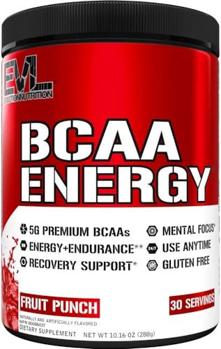 BCAAs Amino Acids Powder - BCAA Energy Pre Workout Powder for Muscle Recovery Lean Growth and Endurance - Rehydrating BCAA Powder Post Workout Recovery Drink with Natural Caffeine (Fruit Punch)